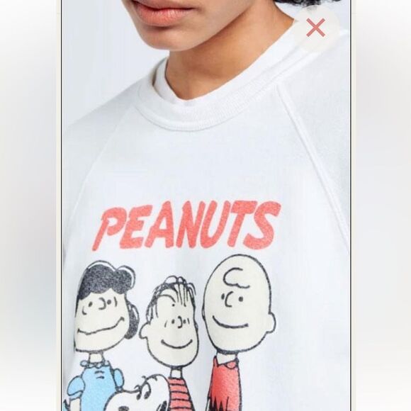 Re/Done Peanuts raglan sweatshirt classic crew neck soft top $228 Sz S - Picture 3 of 9